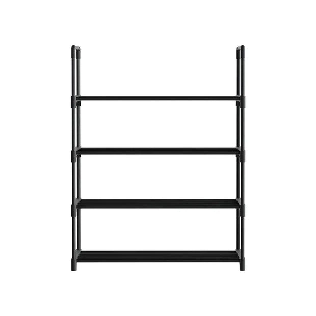 Artiss Shoe Rack Stackable Shelves 4 Tiers 55cm Shoes Storage Stand Black - Sunny Side Store