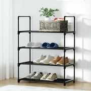 Artiss Shoe Rack Stackable Shelves 4 Tiers 55cm Shoes Storage Stand Black - Sunny Side Store