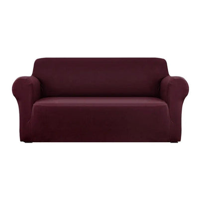 Artiss Sofa Cover Elastic Stretchable Couch Covers Burgundy 3 Seater - Sunny Side Store