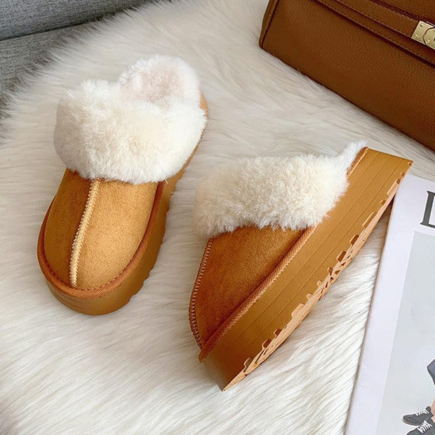 Australian thick soled classic super mini women's Ankle Winter faux leather Uggs for women designer fashion plush slippers - Sunny Side Store