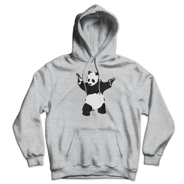 Banksy Pandamonium Armed Panda Unisex Hoodie - Sunny Side Store