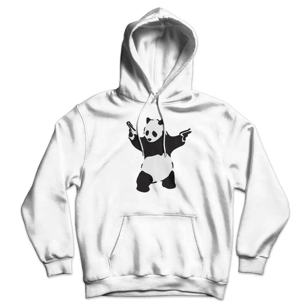 Banksy Pandamonium Armed Panda Unisex Hoodie - Sunny Side Store