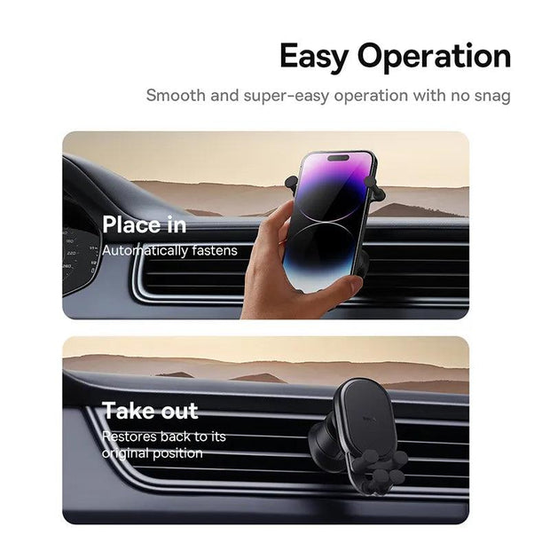 Baseus Car Phone Holder Gravity Auto Restorable in Car Air Vent Silicone Stand For iPhone Xiaomi Samsung Car Mobile Support - Sunny Side Store