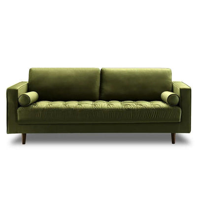 Bente Tufted Velvet 3-Seater Sofa - Green - Sunny Side Store