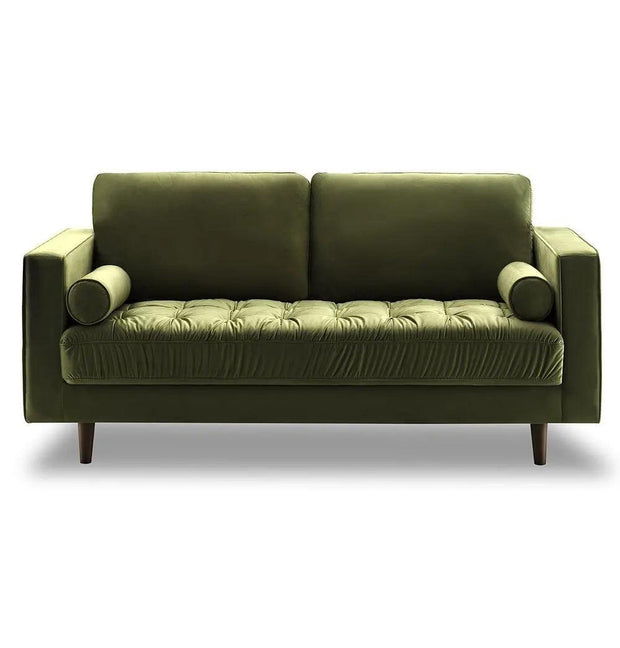 Bente Tufted Velvet Loveseat 2-Seater Sofa - Green - Sunny Side Store