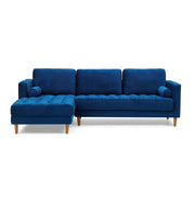 Bente Tufted Velvet Sectional Sofa - Blue - Sunny Side Store