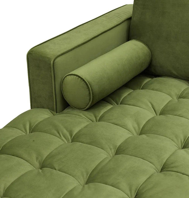 Bente Tufted Velvet Sectional Sofa - Green - Sunny Side Store