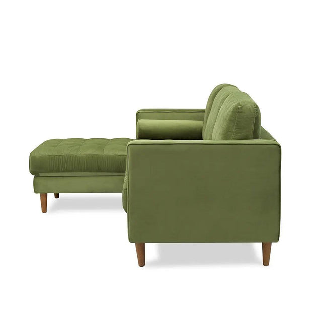 Bente Tufted Velvet Sectional Sofa - Green - Sunny Side Store