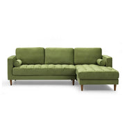 Bente Tufted Velvet Sectional Sofa - Green - Sunny Side Store