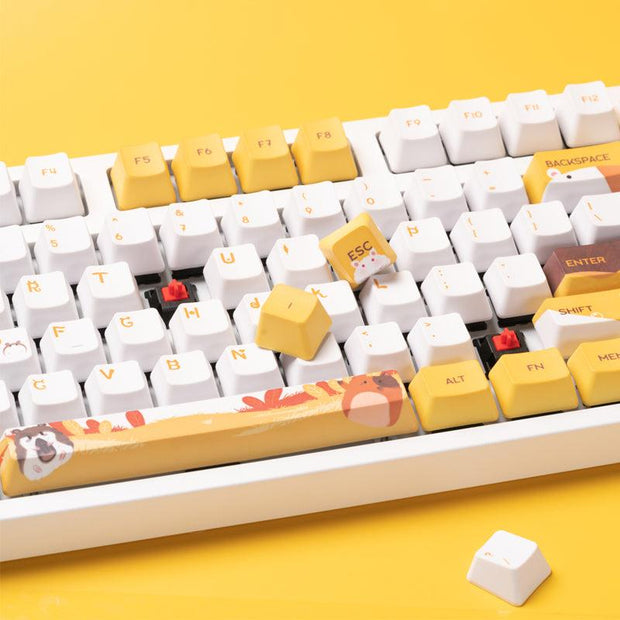 Black Jue Hairy Wired Mechanical Keyboard Cherry Key Cap Esports Game Typing - Sunny Side Store