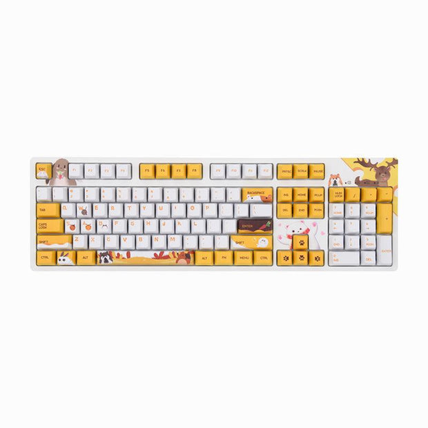 Black Jue Hairy Wired Mechanical Keyboard Cherry Key Cap Esports Game Typing - Sunny Side Store