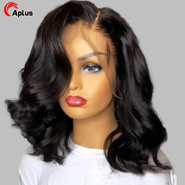 Body Wave Short Bob Wigs Human Hair 13x4 Bob Wig Lace Front Human Hair Wigs For Black Women Body Wave Frontal Wig Preplucked 180 - Sunny Side Store