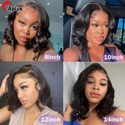 Body Wave Short Bob Wigs Human Hair 13x4 Bob Wig Lace Front Human Hair Wigs For Black Women Body Wave Frontal Wig Preplucked 180 - Sunny Side Store