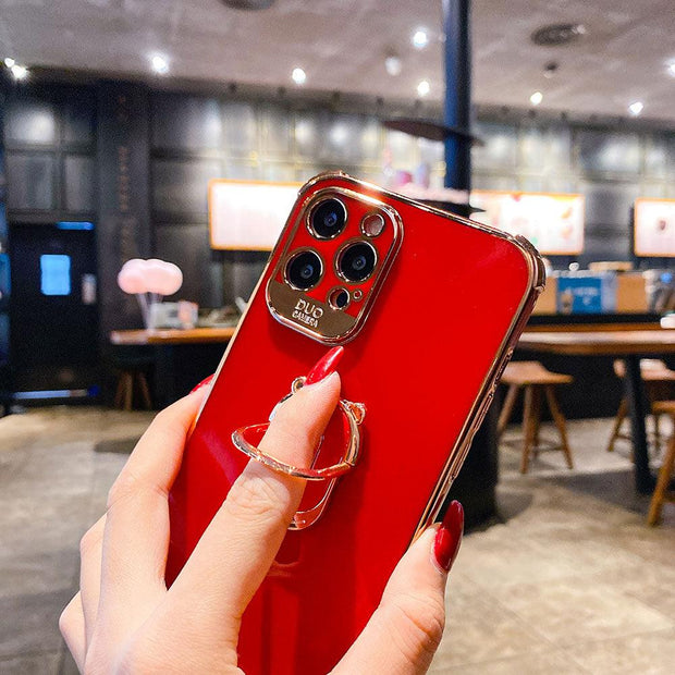 Boucho Luxury electroplating phone case for iphone 12 Pro MAX 11 Pro XS XR X SE 6 6s 7 8 plus 12Mini Phone Holder Ring Grip Case eprolo