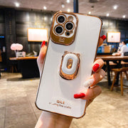 Boucho Luxury electroplating phone case for iphone 12 Pro MAX 11 Pro XS XR X SE 6 6s 7 8 plus 12Mini Phone Holder Ring Grip Case eprolo