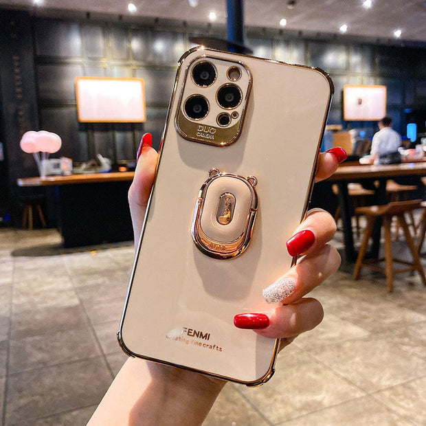 Boucho Luxury electroplating phone case for iphone 12 Pro MAX 11 Pro XS XR X SE 6 6s 7 8 plus 12Mini Phone Holder Ring Grip Case eprolo