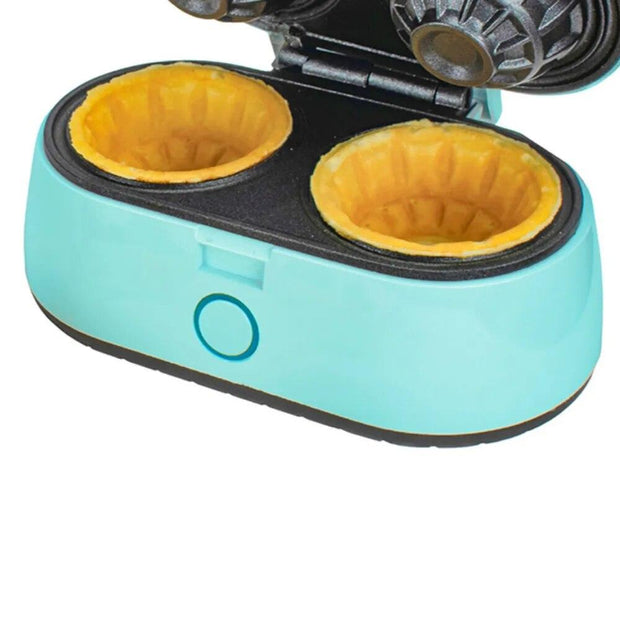 Btwd Double 3.5 Inch Waffle Bowl Maker In Blue Donut Maker Machine - Sunny Side Store Sunny Side Store  25.99