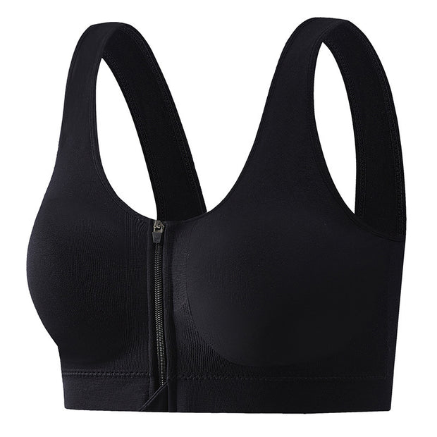 Front Zipper Sports Bra Shockproof High Strength Beauty Back