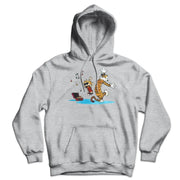 Calvin and Hobbes Dancing with Record Player Unisex Hoodie - Sunny Side Store