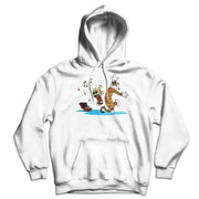 Calvin and Hobbes Dancing with Record Player Unisex Hoodie - Sunny Side Store