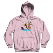 Calvin and Hobbes Dancing with Record Player Unisex Hoodie - Sunny Side Store