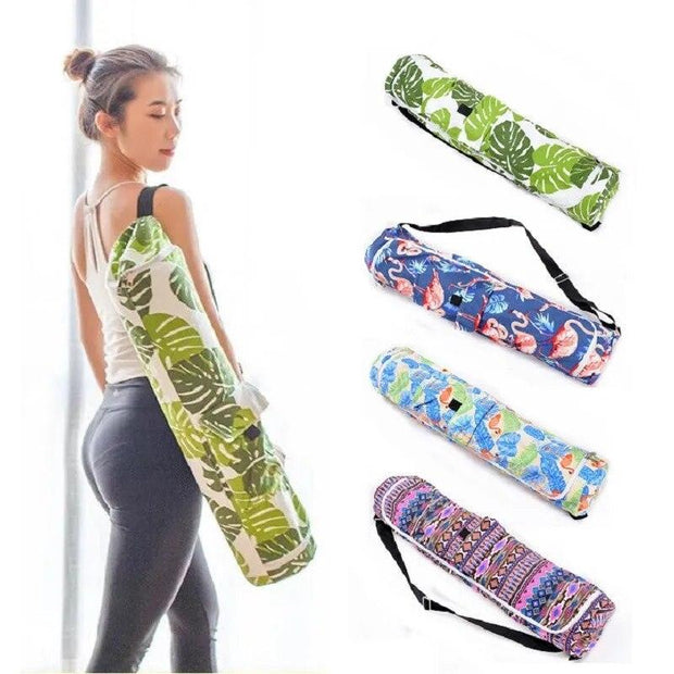 Canvas Yoga Bag with Single Shoulder Carriers, Yoga Mat Bag, Gym Mat, Backpack, Pilates Mat Case, less 6mm (Only Bag) - Sunny Side Store