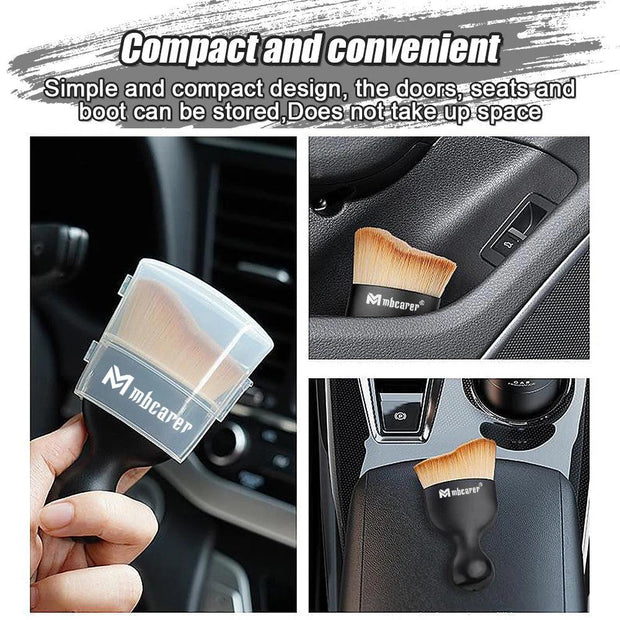 Car Interior Cleaning Brush Center Console Clean Tool Air Outlet Cleaning Soft Brush with Shell Car Crevice Dust Removal Brush - Sunny Side Store