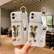 Cartoon Gilded Back Mickey Is Suitable For iPhone11 / 12pro Mobile Phone Case 13 Wristband Support 13promax eprolo