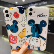 Cartoon Mickey XSMAX Mobile Phone Case Suitable For iPhone12pro Apple XR Flash Drill Glue Dropping Soft Case 11 / 8plus eprolo