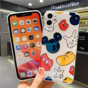 Cartoon Mickey XSMAX Mobile Phone Case Suitable For iPhone12pro Apple XR Flash Drill Glue Dropping Soft Case 11 / 8plus eprolo