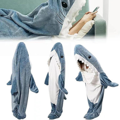 Cartoon Shark Sleeping Bag Pajamas Office Nap Shark Blanket Karakal High Quality Fabric Mermaid Shawl Blanket For Children Adult eprolo