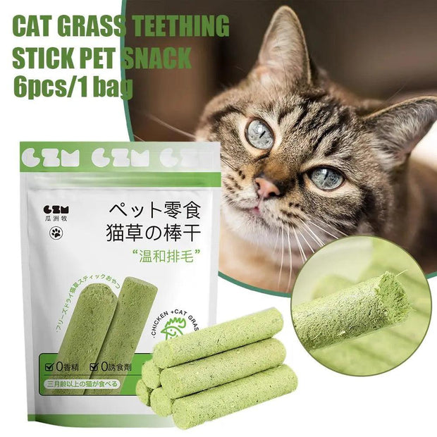 Cat Grass Teeth Grinding Stick Pet Snacks Hairball Removal Mild Hair Row Ready To Eat Baby Cat Teeth Cleaning Cat Grass Stick - Sunny Side Store Sunny Side Store  1.34