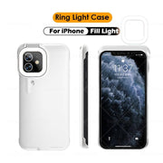 Cell Phone Case For iPhone 12 11 Pro Max Light Fill Light Selfie Beauty Ring Flash Phone Case - Sunny Side Store