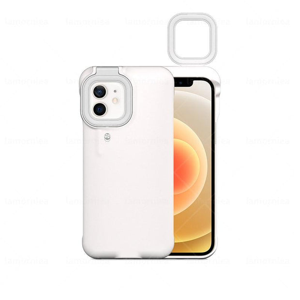 Cell Phone Case For iPhone 12 11 Pro Max Light Fill Light Selfie Beauty Ring Flash Phone Case - Sunny Side Store