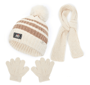 Children's hat, scarf, glove, three piece set, autumn and winter chenille plush insulation and thick knitted hat set - Sunny Side Store