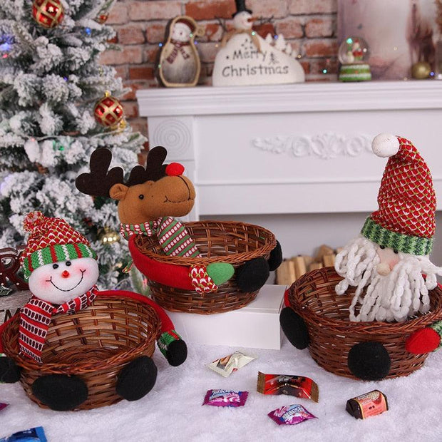 Christmas Candy Storage Basket Decoration Santa Claus Storage Basket Gift christmas decorations for home - Sunny Side Store