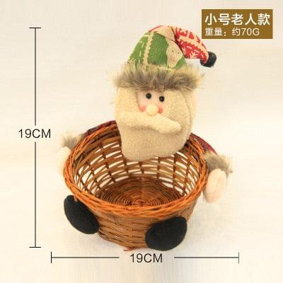 Christmas Candy Storage Basket Decoration Santa Claus Storage Basket Gift christmas decorations for home - Sunny Side Store