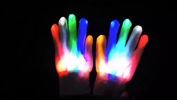 Christmas Gift Halloween Colorful Glove Rainbow Glove LED Glove Fluorescent Dance Glove eprolo