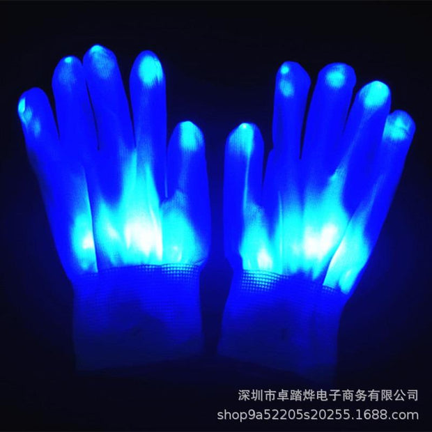 Christmas Gift Halloween Colorful Glove Rainbow Glove LED Glove Fluorescent Dance Glove eprolo