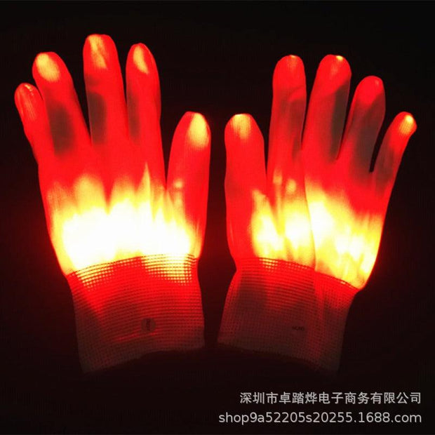 Christmas Gift Halloween Colorful Glove Rainbow Glove LED Glove Fluorescent Dance Glove eprolo