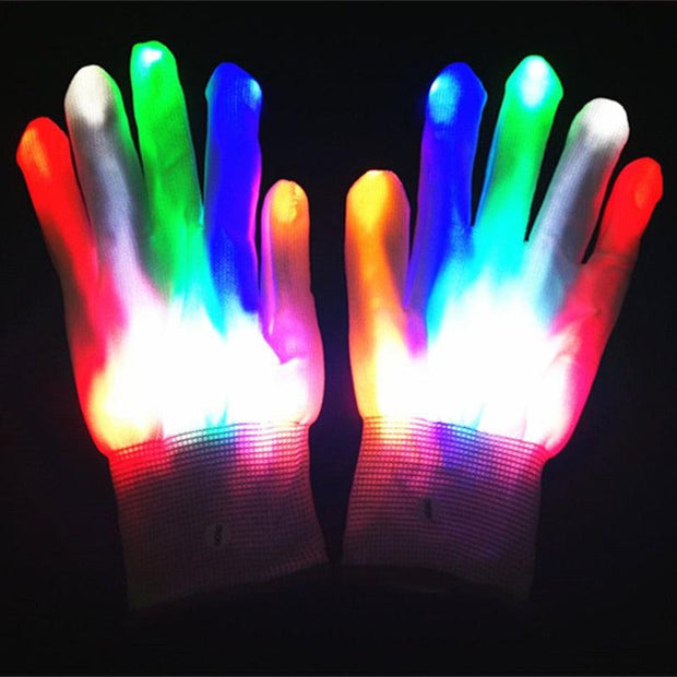 Christmas Gift Halloween Colorful Glove Rainbow Glove LED Glove Fluorescent Dance Glove eprolo