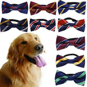 Classic Stripe Pet Dog Bow Tie Collar Adjustable - Sunny Side Store