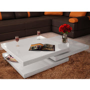 Coffee Table 3 Tiers High Gloss White - Sunny Side Store