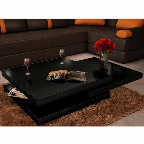 Coffee Table 3 Tiers High Gloss White - Sunny Side Store