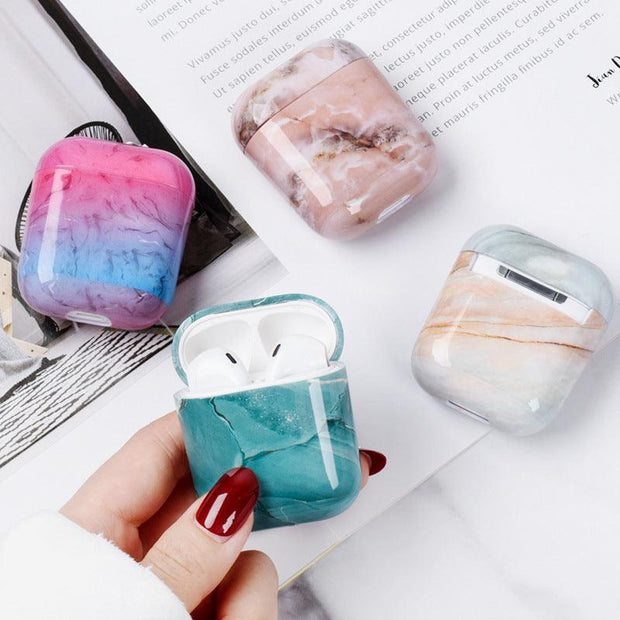 Compatible with Apple, Compatible with Apple , Marbled earphone case - Sunny Side Store