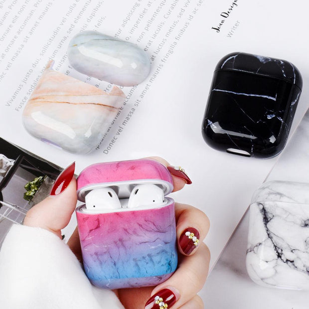 Compatible with Apple, Compatible with Apple , Marbled earphone case - Sunny Side Store