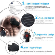 Compression Arthritis Glove Unisex Joint Pain Relief Half Finger Brace - Sunny Side Store