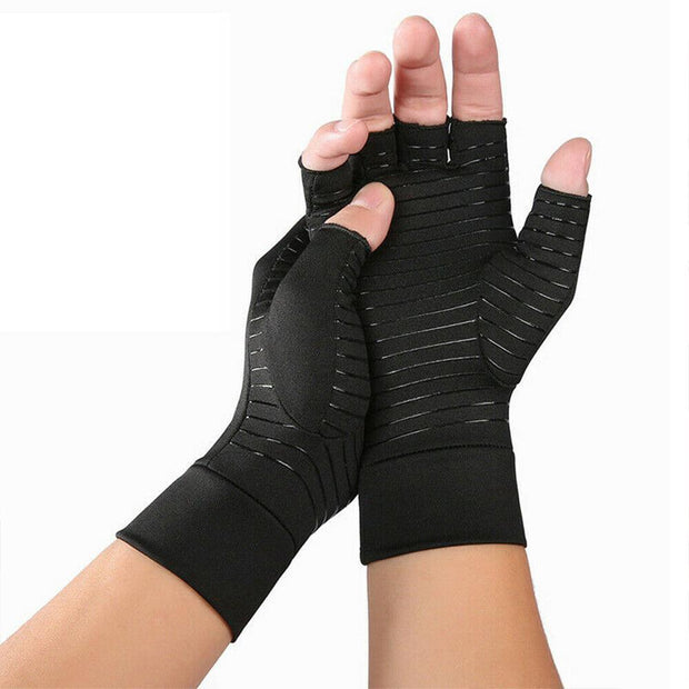 Compression Arthritis Glove Unisex Joint Pain Relief Half Finger Brace - Sunny Side Store