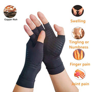 Compression Arthritis Glove Unisex Joint Pain Relief Half Finger Brace - Sunny Side Store