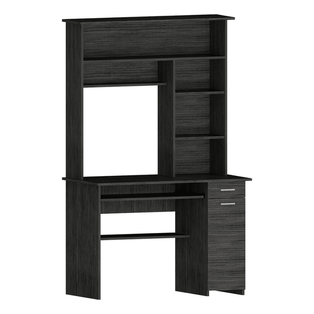 Computer Desk Acequia, Multiple Shelves, Smokey Oak Finish - Sunny Side Store